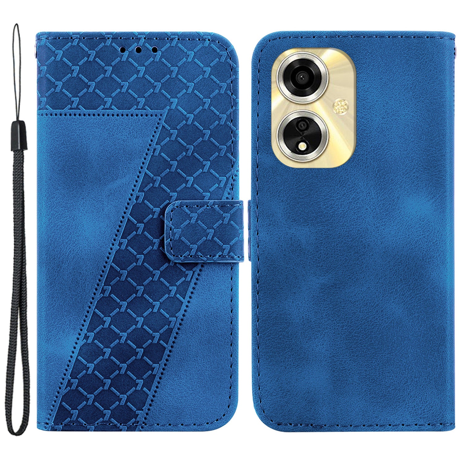 For Oppo A59 5G / A2m 5G Case Wallet Stand Leather Phone Cover 7-Shape Pattern For Oppo A59 5G / A2m 5G Case Wallet Stand Leather Phone Cover 7-Shape Pattern